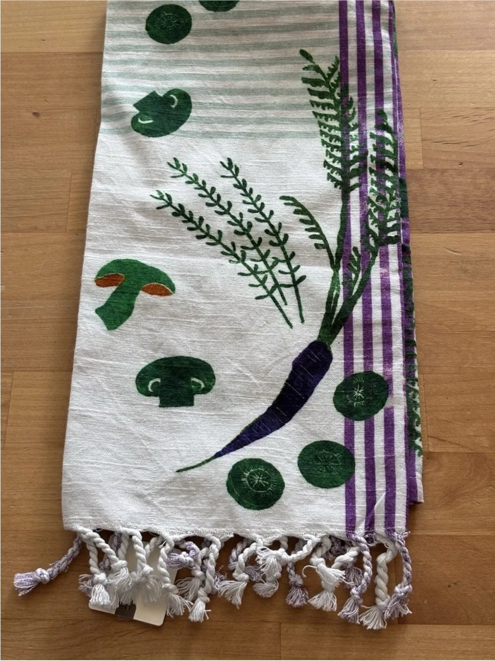 NEW Anthropologie Greens Block Print Dish Towel